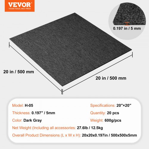 Carpet Tiles Reusable 20x 20 Carpet Squares With Padding Attached Soft