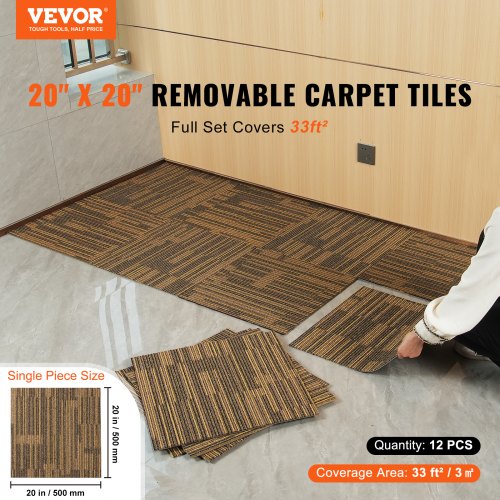Carpet Tiles Reusable 20x 20Carpet Squares With Padding Attached Soft