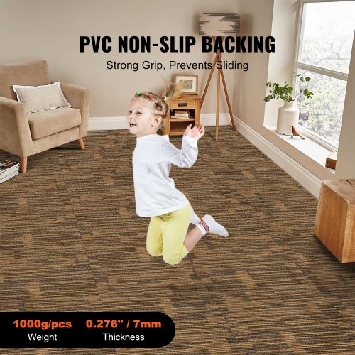 Carpet Tiles Reusable 20x 20Carpet Squares With Padding Attached Soft