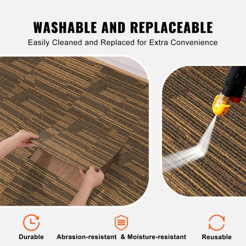 Carpet Tiles Reusable 20x 20Carpet Squares With Padding Attached Soft