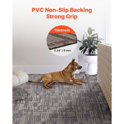 Carpet Tiles Reusable 24x24 inch 24 PCS Modular Carpet Square Rug