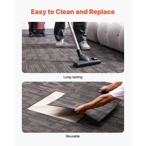 Carpet Tiles Reusable 24x24 inch 24 PCS Modular Carpet Square Rug