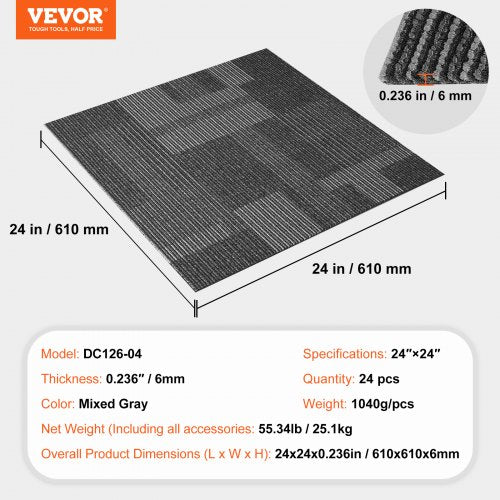 Carpet Tiles Reusable 24x 24Carpet Squares With Padding Attached Soft