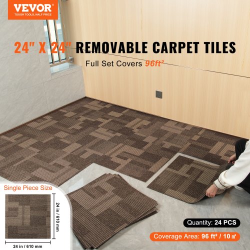 Carpet Tiles Reusable 24x 24Carpet Squares With Padding Attached Soft