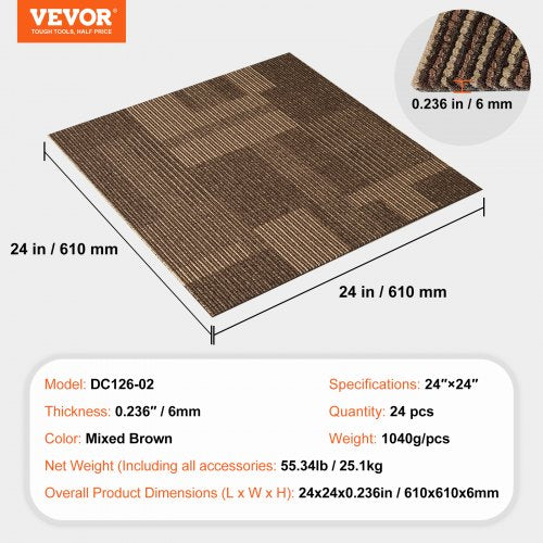 Carpet Tiles Reusable 24x 24Carpet Squares With Padding Attached Soft