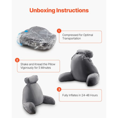 Reading Pillow Large Bed Pillow with Removable Headrest Back Pillow with 3