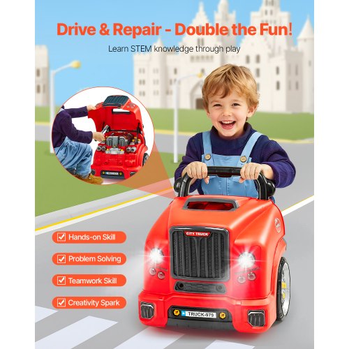 Engine Toy 60 Pieces Kids Mechanic Car Repair Set with Removable Parts