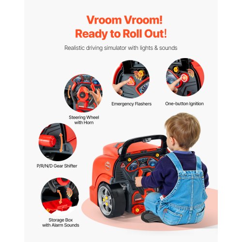 Engine Toy 60 Pieces Kids Mechanic Car Repair Set with Removable Parts