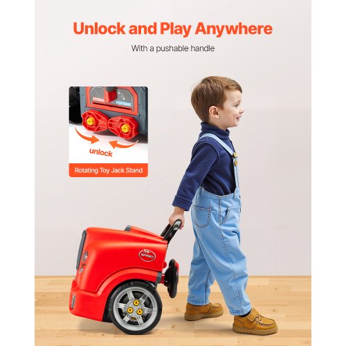 Engine Toy 60 Pieces Kids Mechanic Car Repair Set with Removable Parts