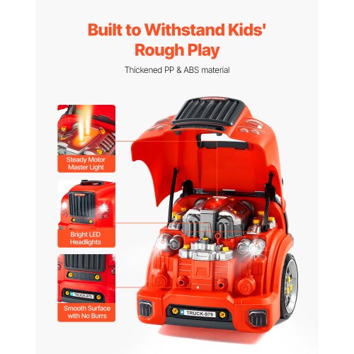 Engine Toy 60 Pieces Kids Mechanic Car Repair Set with Removable Parts