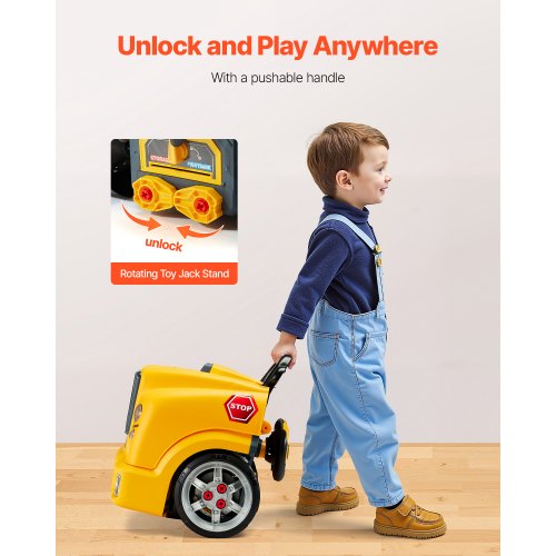 Engine Toy 60 Pieces Kids Mechanic Car Repair Set with Removable Parts