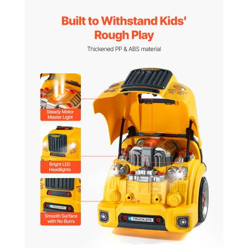 Engine Toy 60 Pieces Kids Mechanic Car Repair Set with Removable Parts