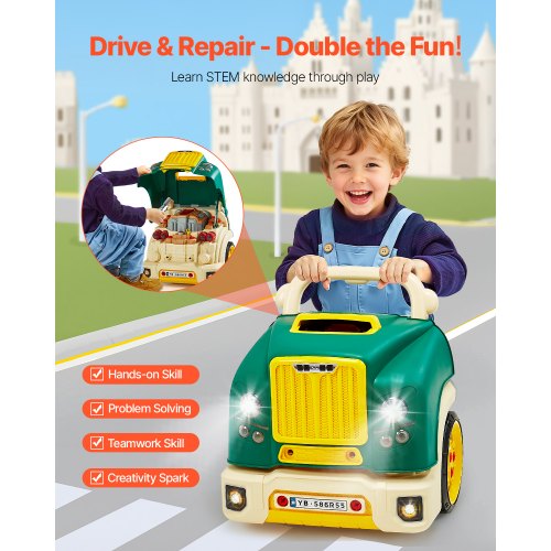 Engine Toy 60 Pieces Kids Mechanic Car Repair Set with Removable Parts
