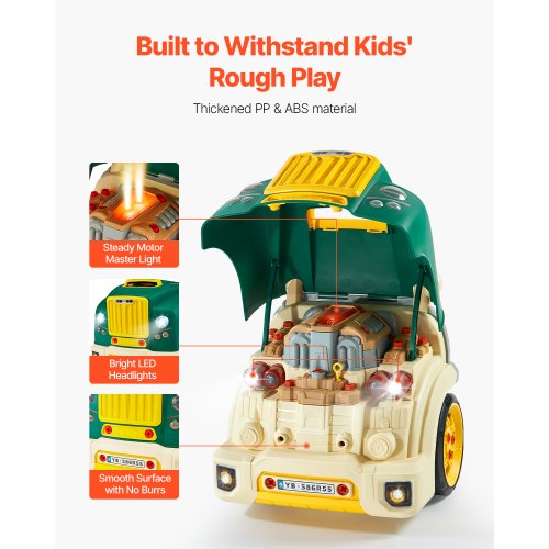Engine Toy 60 Pieces Kids Mechanic Car Repair Set with Removable Parts