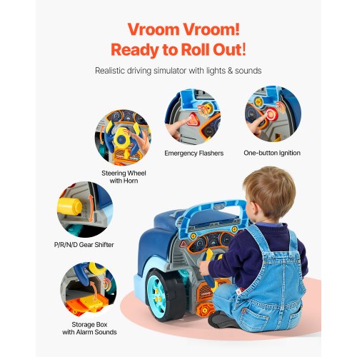 Engine Toy 60 Pieces Kids Mechanic Car Repair Set with Removable Parts