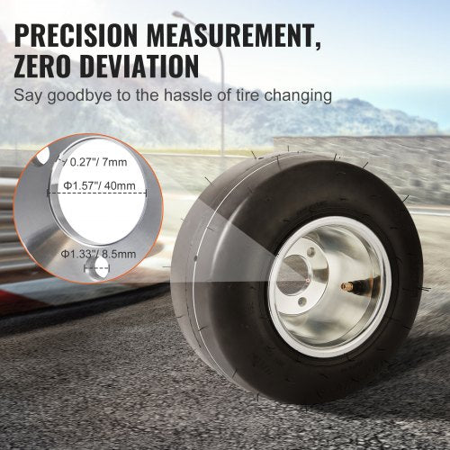 Go Kart Tires and Rims 10x455 Go Kart Wheels 2Pack Front Wheels