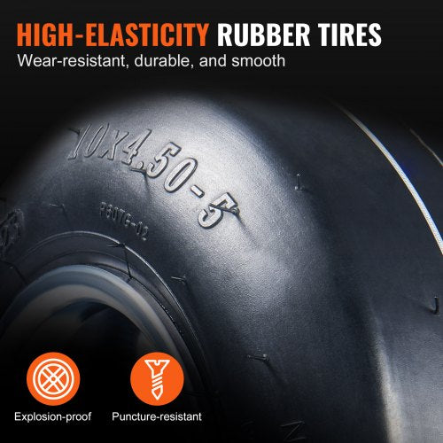 Go Kart Tires and Rims 10x455 Go Kart Wheels 2Pack Front Wheels