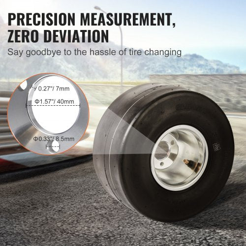 Go Kart Tires and Rims 11x65 Go Kart Wheels 2Pack Rear Wheels Aluminum