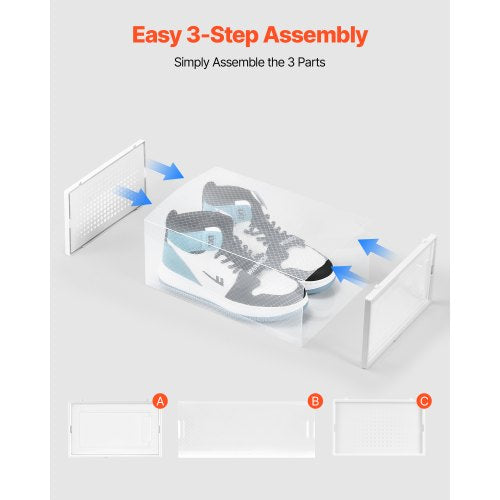 Shoe Storage Boxes 12 Pack Stackable Shoe Boxes Storage Organizers Fit up to US