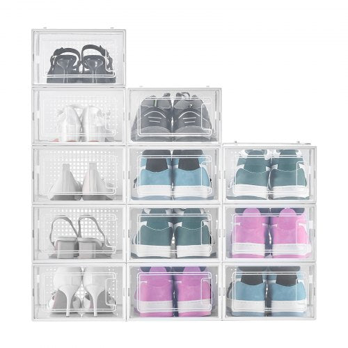 Shoe Storage Boxes 12 Pack Stackable Shoe Boxes Storage Organizers Fit up to US