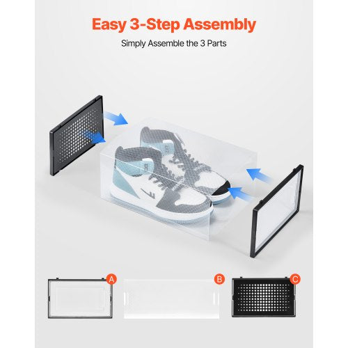 Shoe Storage Boxes 12 Pack Stackable Shoe Boxes Storage Organizers Fit up to US 1