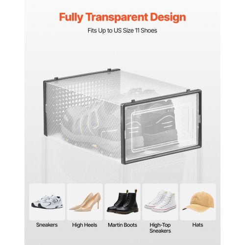 Shoe Storage Boxes 12 Pack Stackable Shoe Boxes Storage Organizers Fit up to US 1