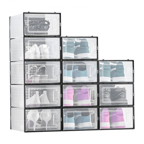 Shoe Storage Boxes 12 Pack Stackable Shoe Boxes Storage Organizers Fit up to US 1