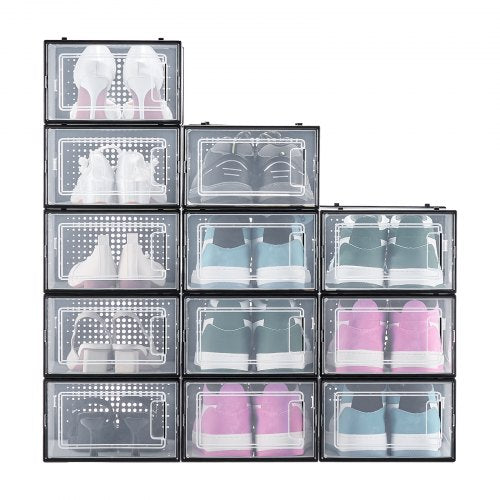 Shoe Storage Boxes 12 Pack Stackable Shoe Boxes Storage Organizers Fit up to US 1