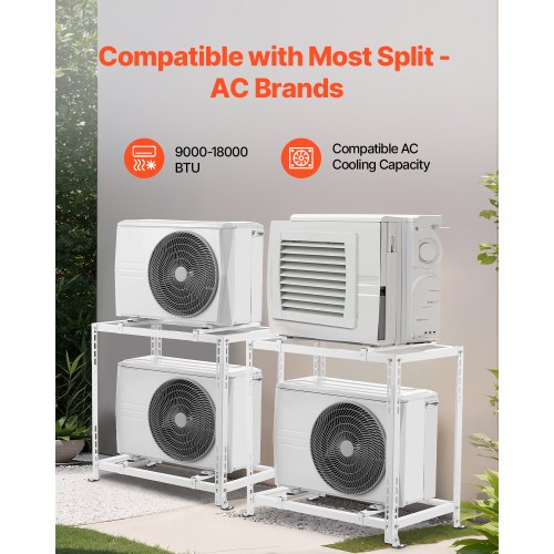 Mini Split Ground Stand AntiVibration Mini Split Stand for 900018000 BTU