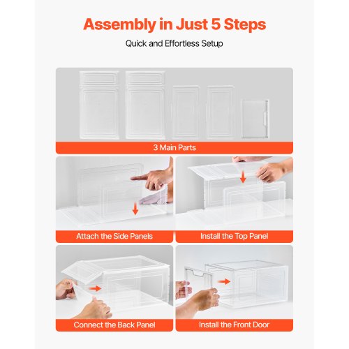 Shoe Storage Boxes 6 Pack Clear Stackable Shoe Boxes Storage Organizers