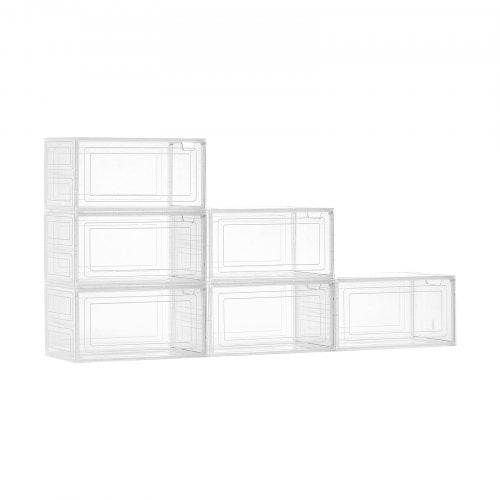 Shoe Storage Boxes 6 Pack Clear Stackable Shoe Boxes Storage Organizers