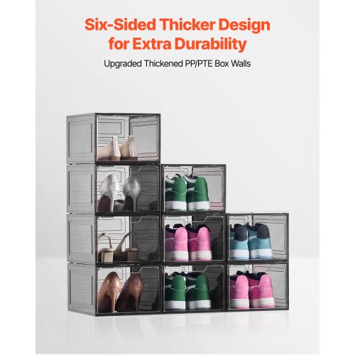 Shoe Storage Boxes 9 Pack Clear Stackable Shoe Boxes Storage Organizers