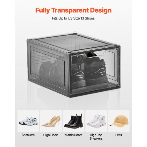 Shoe Storage Boxes 9 Pack Clear Stackable Shoe Boxes Storage Organizers