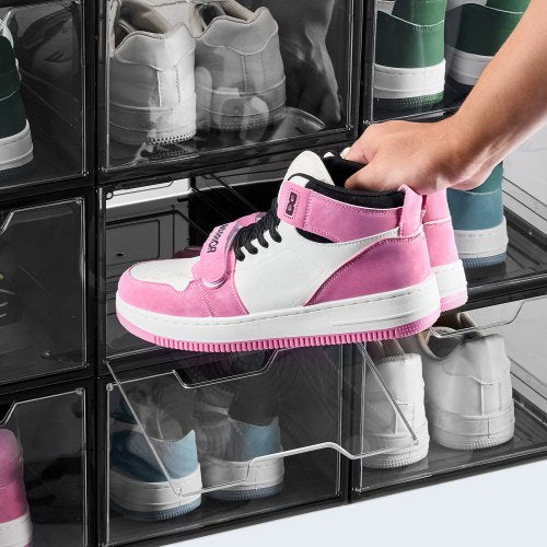Shoe Storage Boxes 9 Pack Clear Stackable Shoe Boxes Storage Organizers