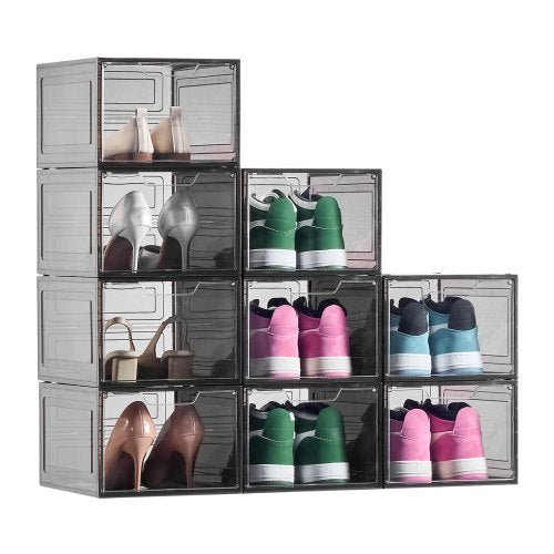 Shoe Storage Boxes 9 Pack Clear Stackable Shoe Boxes Storage Organizers