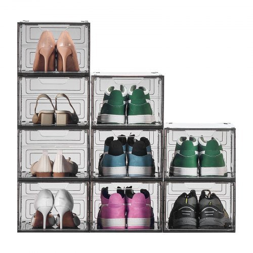 Shoe Storage Boxes 9 Pack Clear Stackable Shoe Boxes Storage Organizers