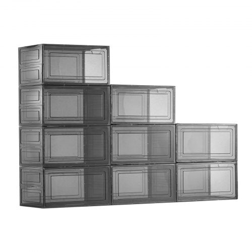 Shoe Storage Boxes 9 Pack Clear Stackable Shoe Boxes Storage Organizers