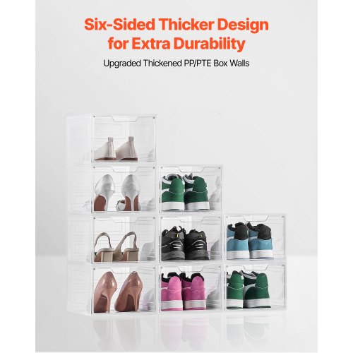 Shoe Storage Boxes 9 Pack Clear Stackable Shoe Boxes Storage Organizers 1