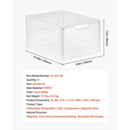 Shoe Storage Boxes 9 Pack Clear Stackable Shoe Boxes Storage Organizers 1