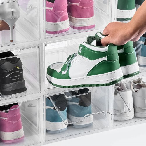 Shoe Storage Boxes 9 Pack Clear Stackable Shoe Boxes Storage Organizers 1