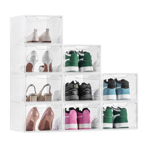 Shoe Storage Boxes 9 Pack Clear Stackable Shoe Boxes Storage Organizers 1