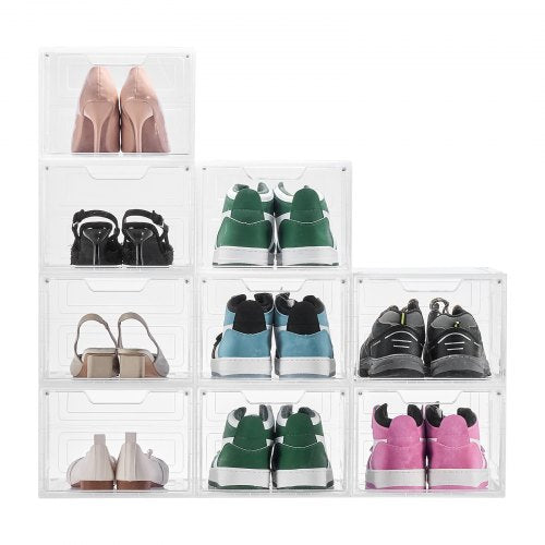 Shoe Storage Boxes 9 Pack Clear Stackable Shoe Boxes Storage Organizers 1
