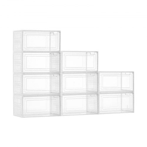 Shoe Storage Boxes 9 Pack Clear Stackable Shoe Boxes Storage Organizers 1