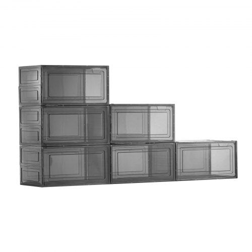 Shoe Storage Boxes 6 Pack Clear Stackable Shoe Boxes Storage Organizers 1