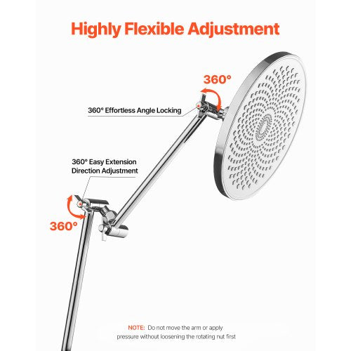 Shower Head Extension Arm 11 Inches Brass Shower Arm Extender with Flexible
