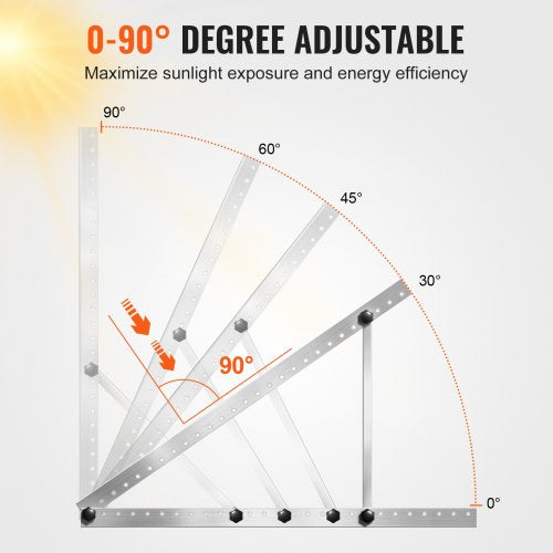 41Inch Solar Panel Mounting Brackets 0 to 90° Adjustable Tilt Mount