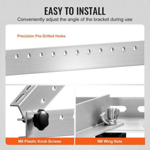 41Inch Solar Panel Mounting Brackets 0 to 90° Adjustable Tilt Mount