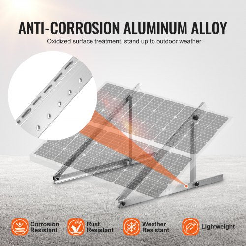 45Inch Solar Panel Mount Brackets 0 – 90° Adjustable Tilt Brackets 2Set –