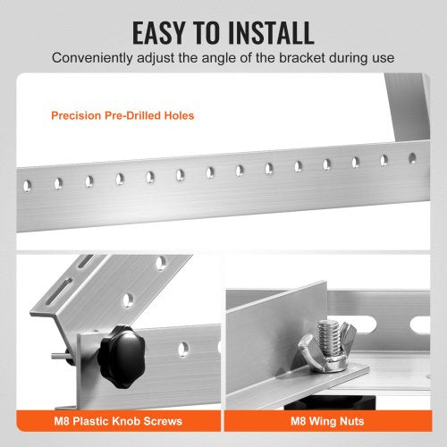 45Inch Solar Panel Mount Brackets 0 – 90° Adjustable Tilt Brackets 2Set –