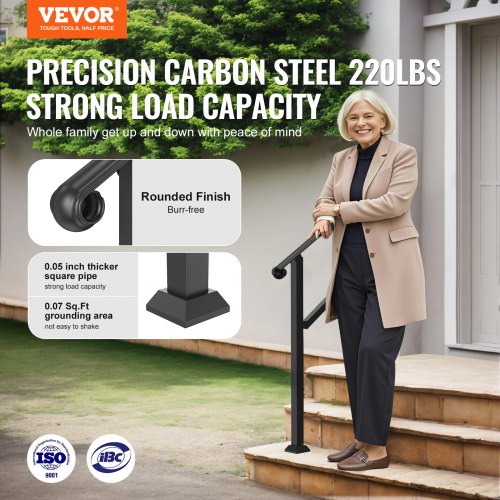 23 Step Handrails for Outdoor Steps for Seniors Porch Deck Post – 600 MM